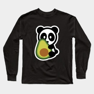 Panda Avocado Bambu Brand Bear Food Snack Cute Fruit Seed Green Guac Chip Dip Sauce Long Sleeve T-Shirt